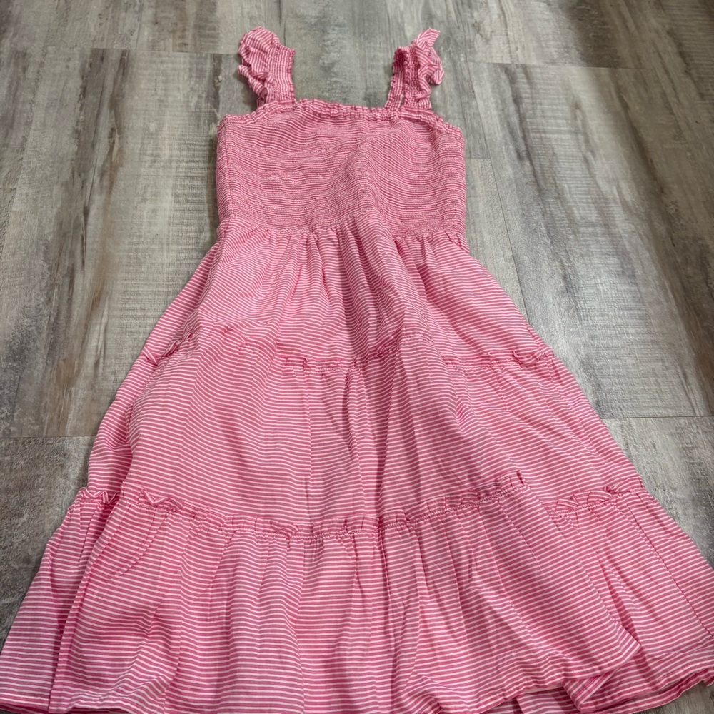 J. Crew Smocked Tiered Dress Pink XS
